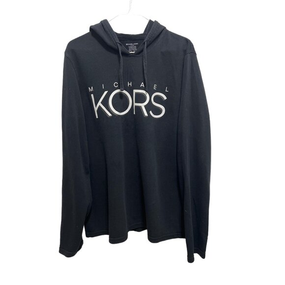 0058 Michael Kors Long Sleeve Pullover Hoodie Black - Picture 1 of 3